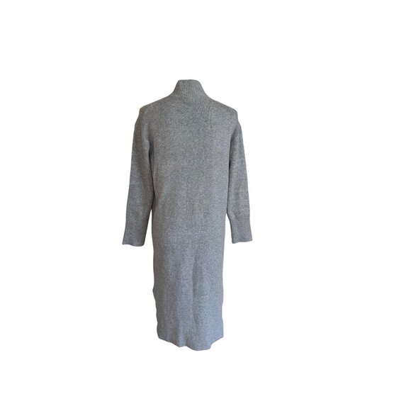 A New Day Midi Gray Sweater Dress Side Slit High Neck Long Sleeve XS NWT - Picture 11 of 12